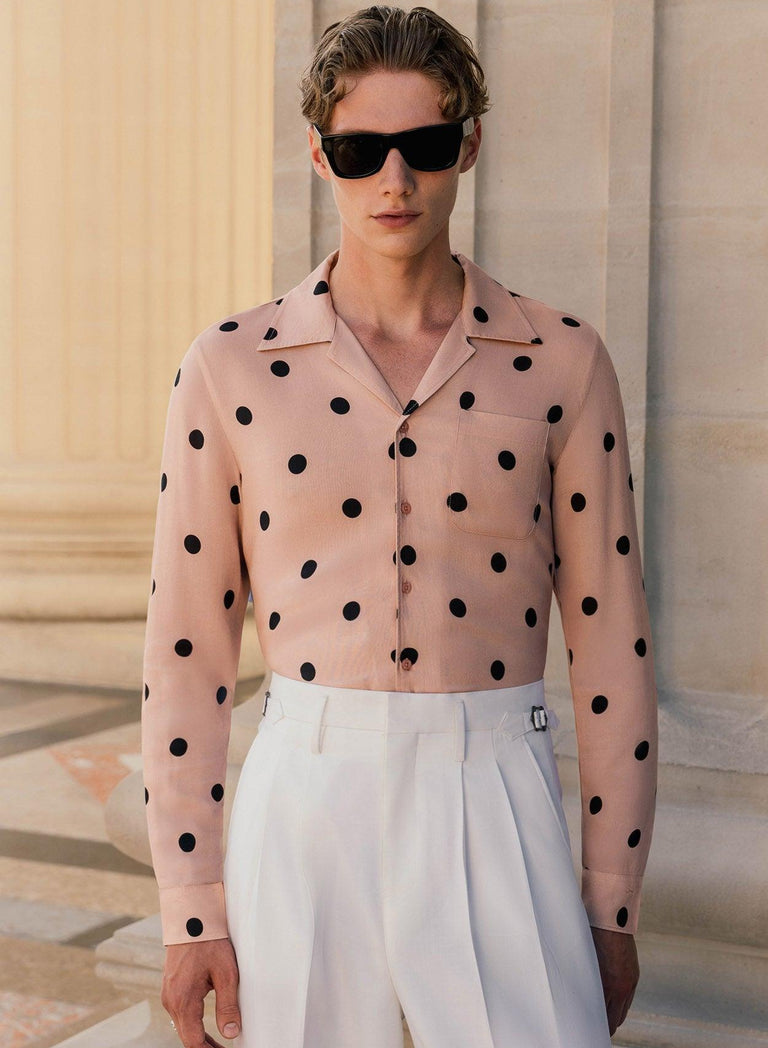 Pink Polka Dot Viscose Shirt