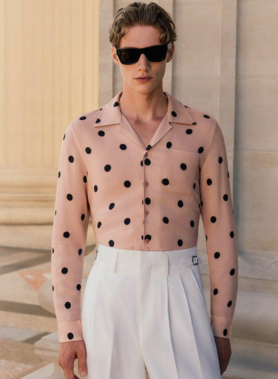 Pink Polka Dot Viscose Shirt