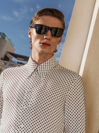 Ivory and Black Polka Dot Viscose shirt