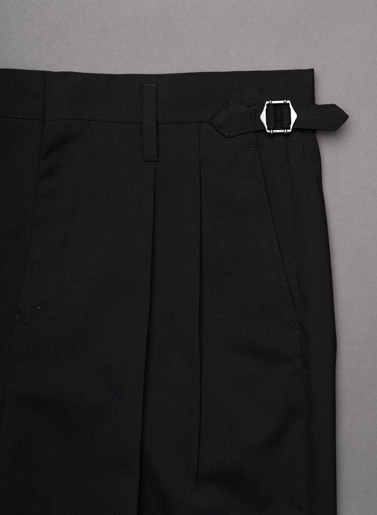 Black High Waisted Side Buckle Flare Trousers