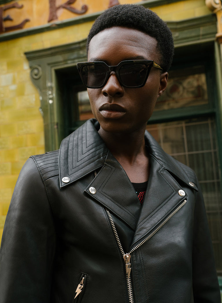 Phix X David Bowie Leather Lightning Bolt Biker Jacket