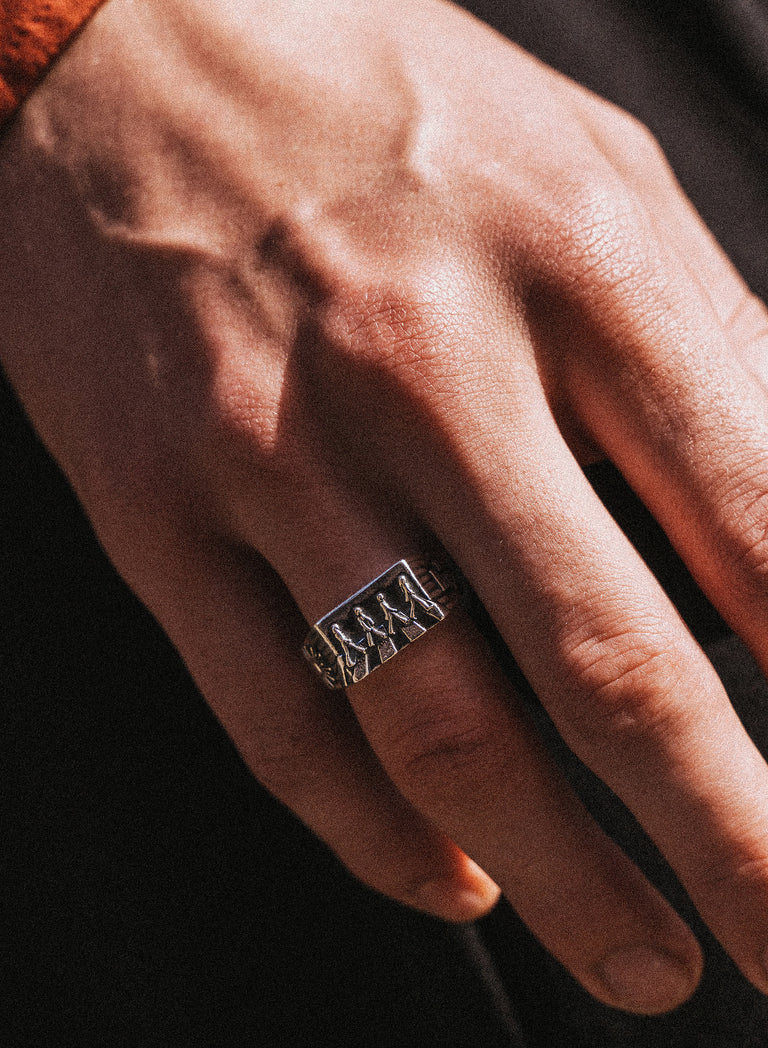 Phix X The Beatles Silver Abbey Road Signet Ring