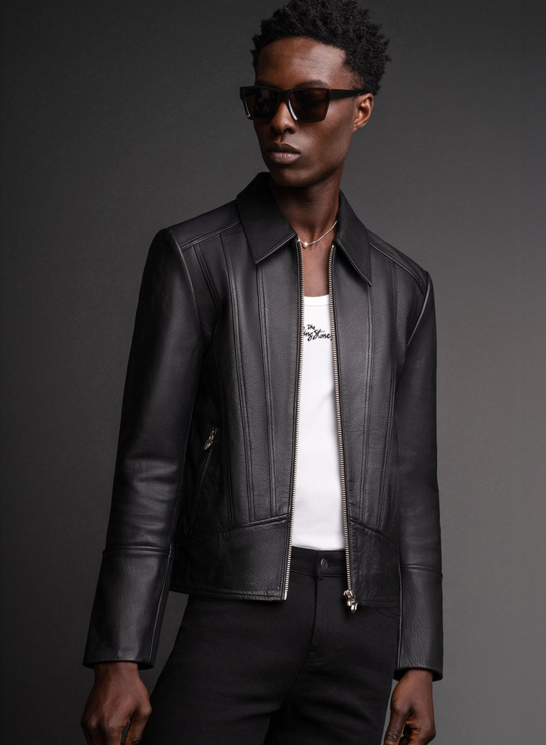 Phix Rappe Phix X Rolling Stones Black Leather Panel Jacket & Phix