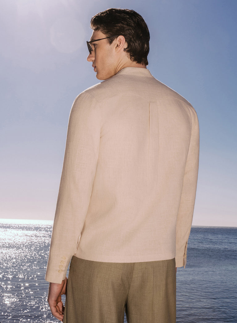 Ivory Linen Kimono Shirt