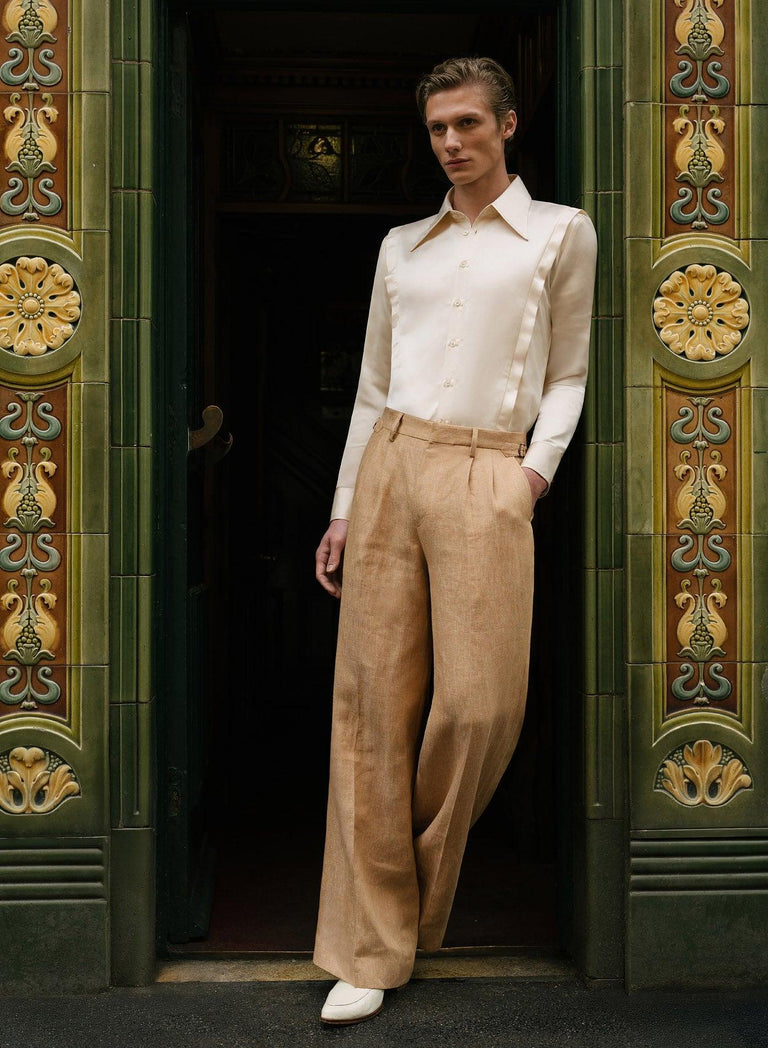 Phix X David Bowie Ivory Satin Bolt Shirt