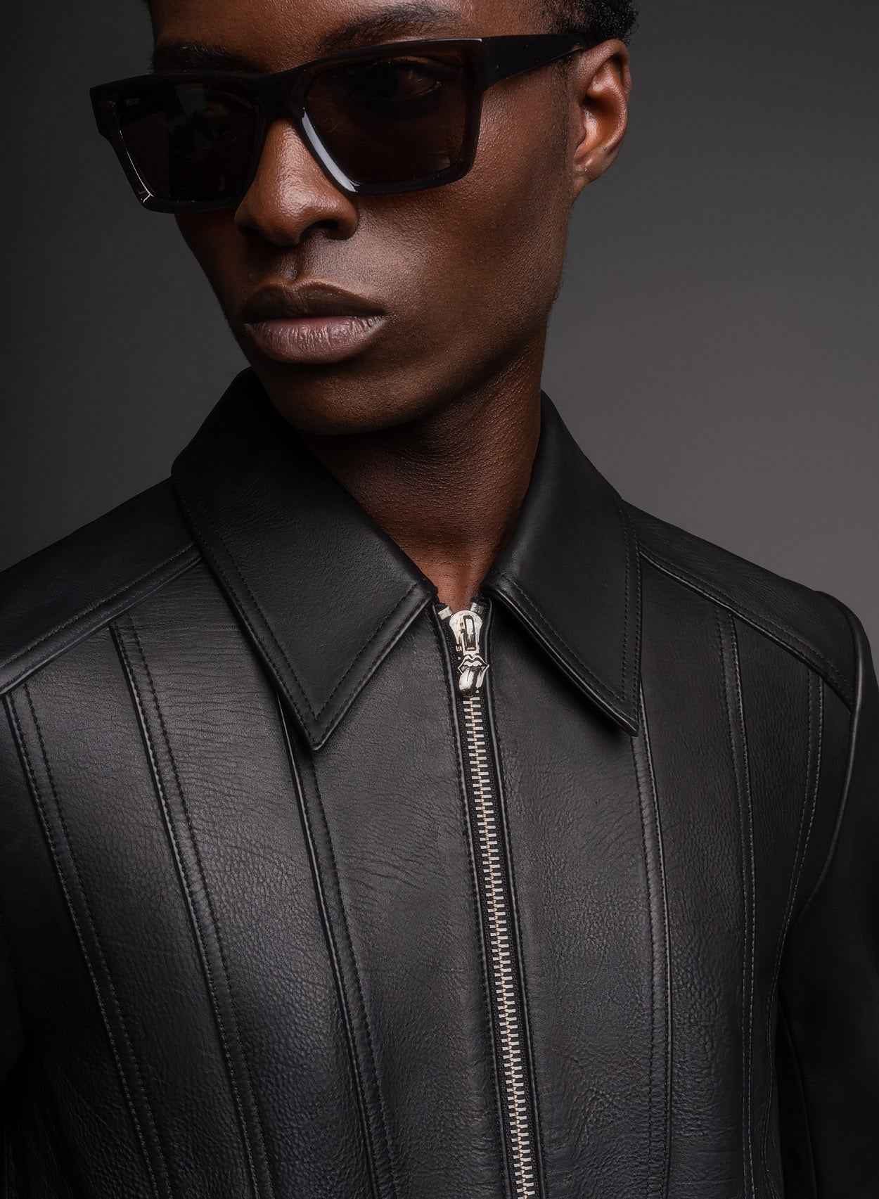 Phix X Rolling Stones Black Leather Panel Jacket & Phix