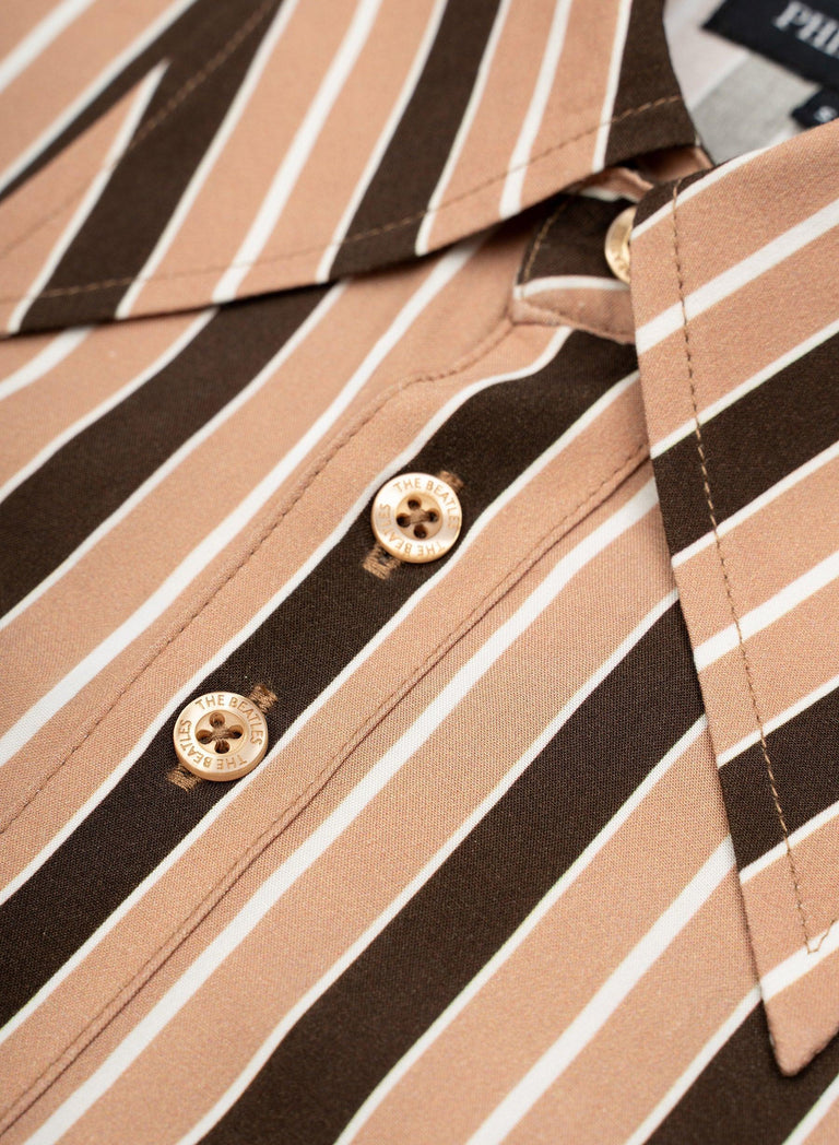 Phix X The Beatles Brown Stripe Shirt