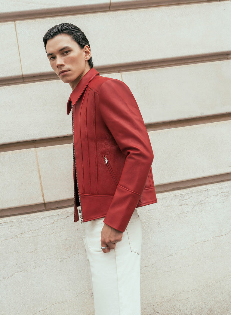 Phix x Rolling Stones Red Leather Panel Suede Tongue Jacket