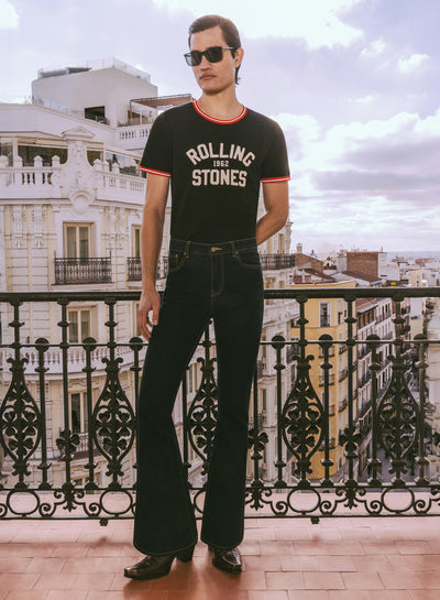 Navy Bell Bottom Skinny Denim Flared Jeans