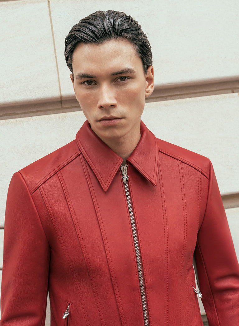 Phix x Rolling Stones Red Leather Panel Suede Tongue Jacket