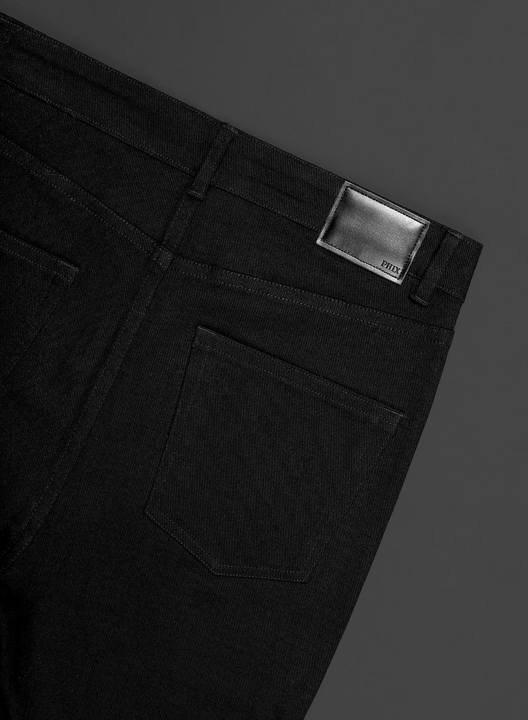 Black Bell Bottom Denim Flared Jeans