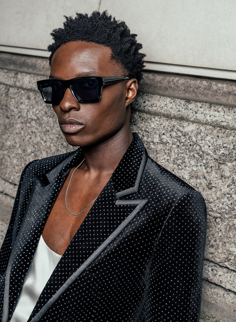 Black Velvet Silver Dot Blazer