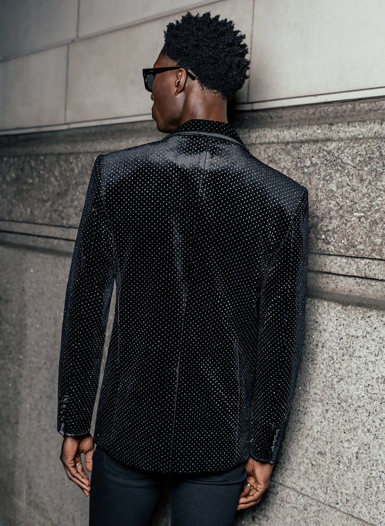 Black Velvet Silver Dot Blazer