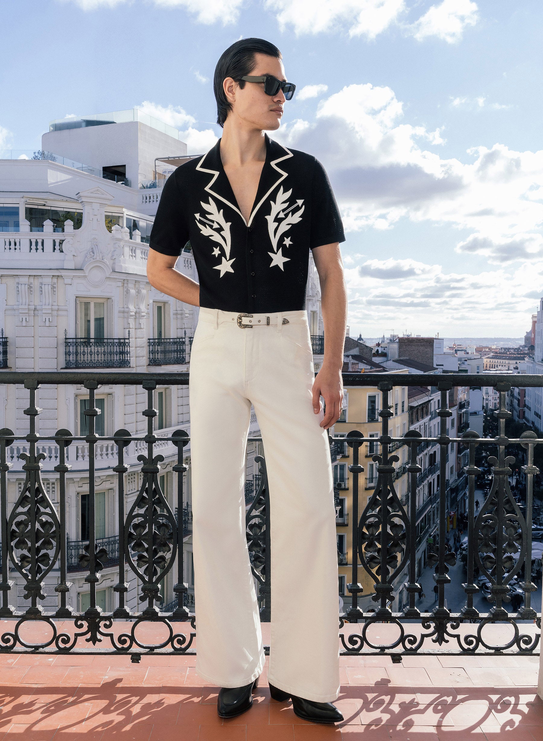 white christmas dresses Ivory Button Down Denim Mini Dress with Belt main image 0