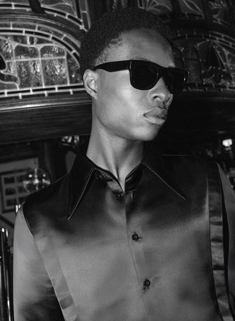 Phix X David Bowie Black Satin Bolt Shirt