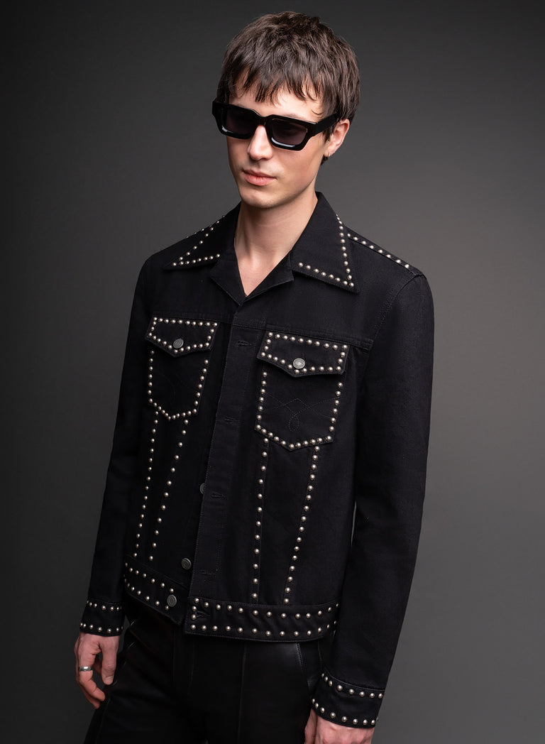 Black Studded Denim Jacket