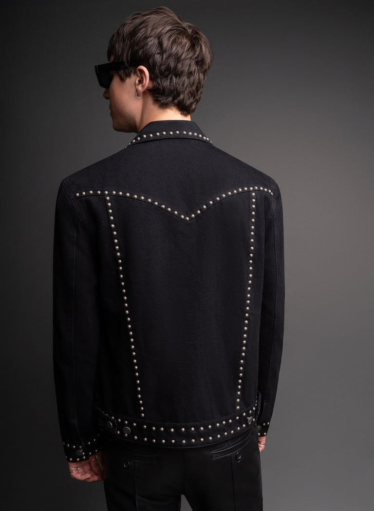 Black Studded Denim Jacket