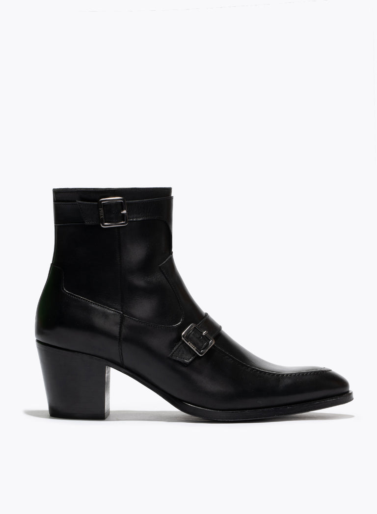 Monique 60mm Black Leather Boot
