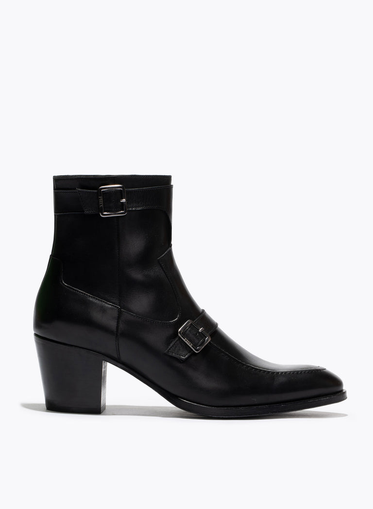 Monique 60mm Black Leather Boot