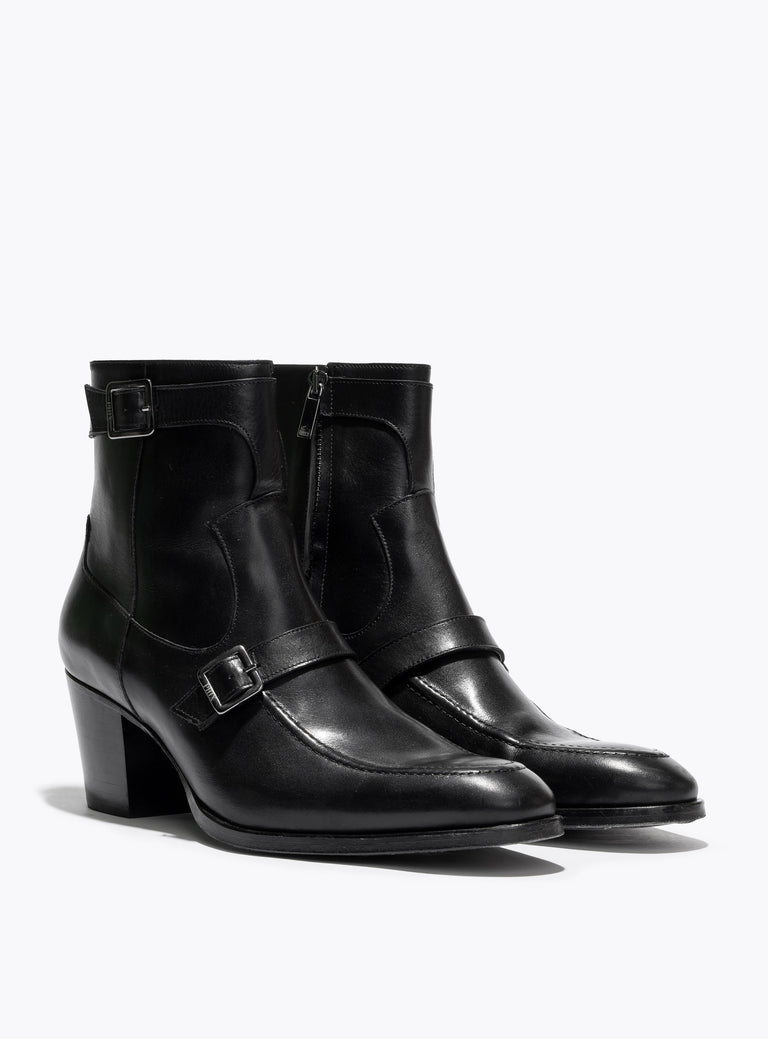 Monique 60mm Black Leather Boot