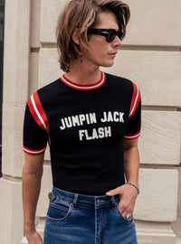 Phix X Rolling Stones Jumpin' Jack Flash Ribbed 70's Polo Shirt