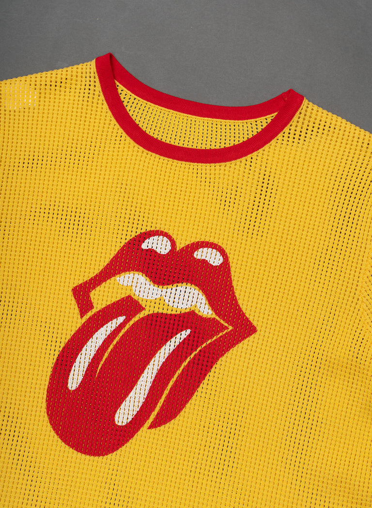 PHIX x Rolling Stones Yellow Ringer Tongue T-Shirt