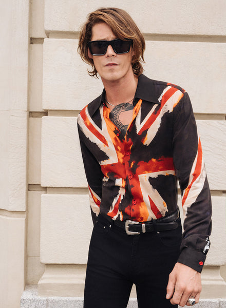 Phix X Rolling Stones Union Jack Flag Long Sleeve Shirt ‐ Phix