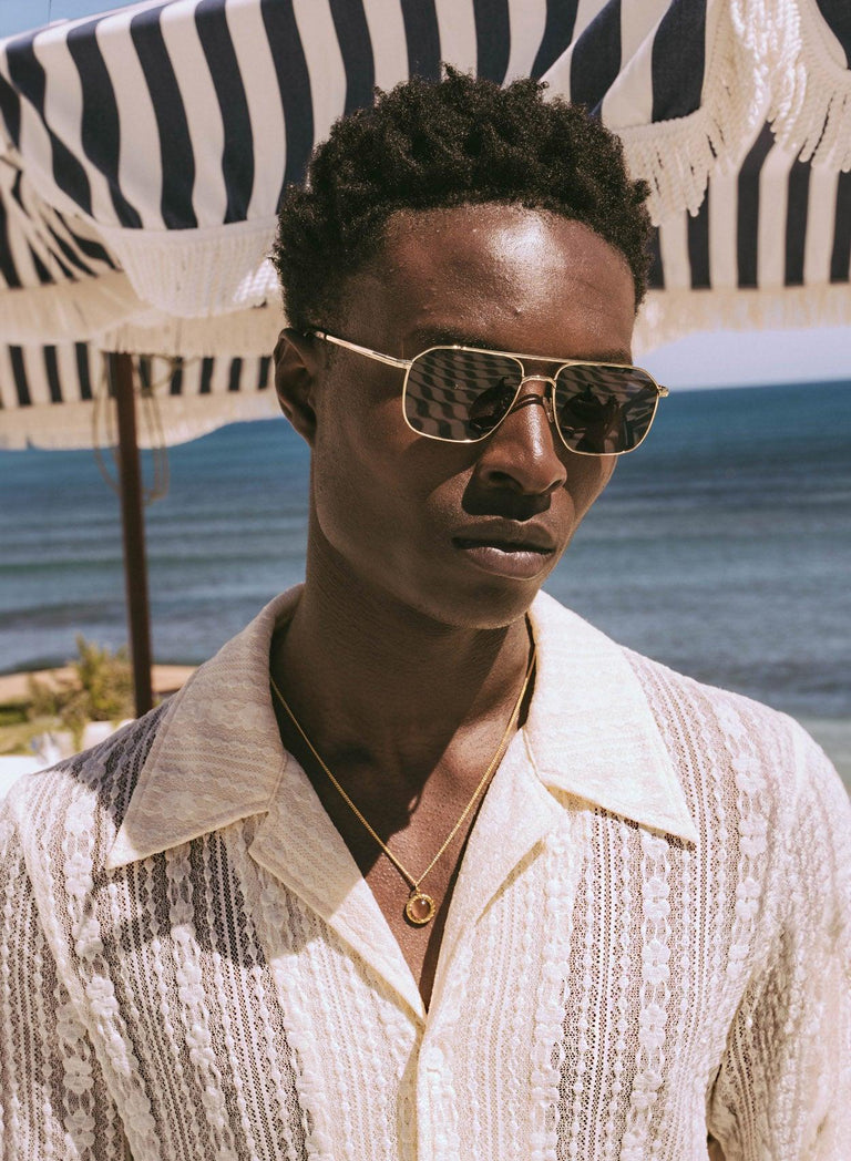 Off White Lace Cuban 70's Shirt