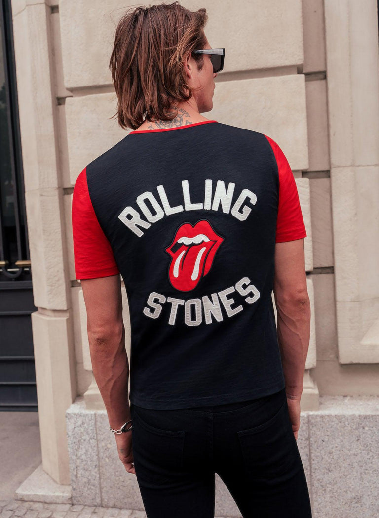 Phix X Rolling Stones Black Cotton Slub O-Ring Zip T Shirt