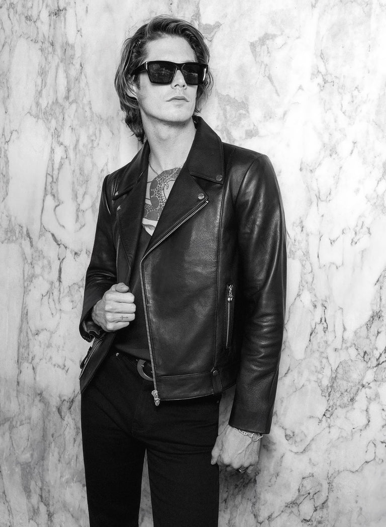 Phix X Rolling Stones Leather Lips Suede Patch Biker Jacket