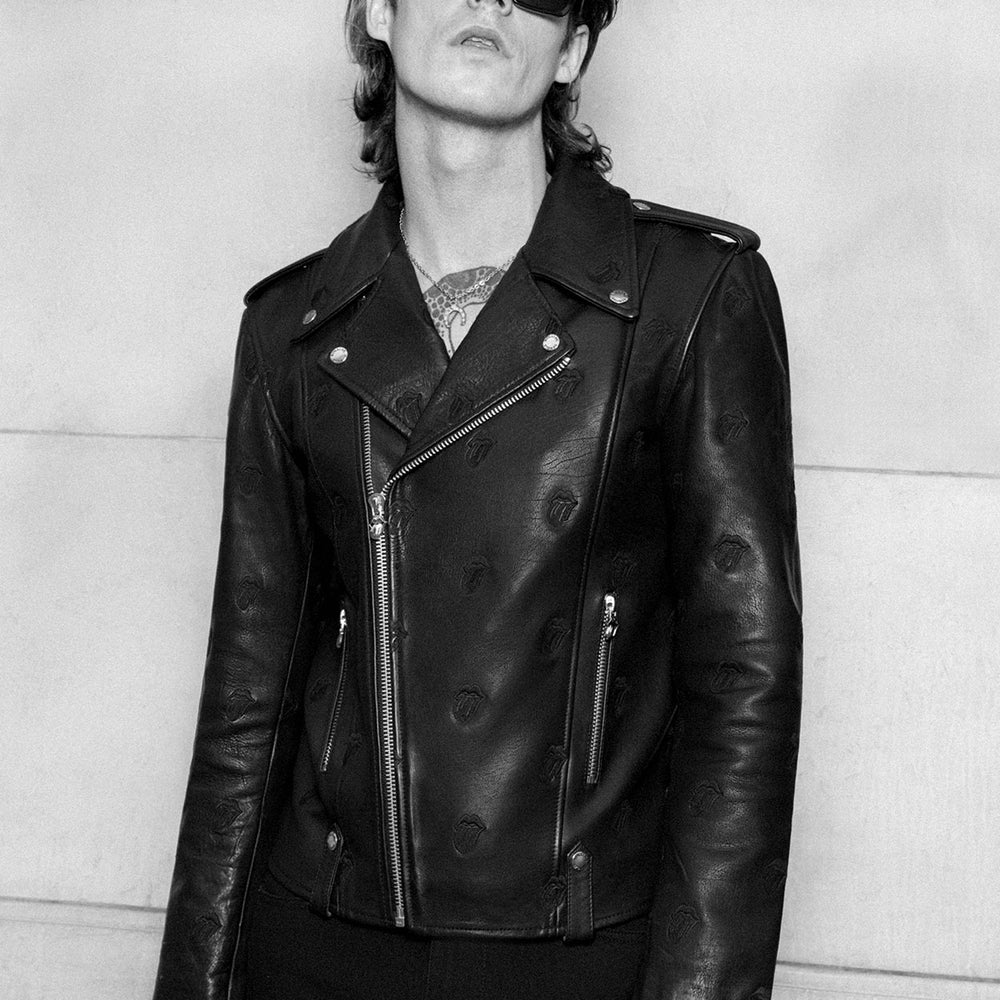 Phix X Rolling Stones Tongue Embroidered Biker Jacket & Phix