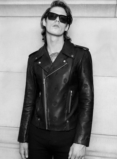 Phix X Rolling Stones Tongue Embroidered Biker Jacket