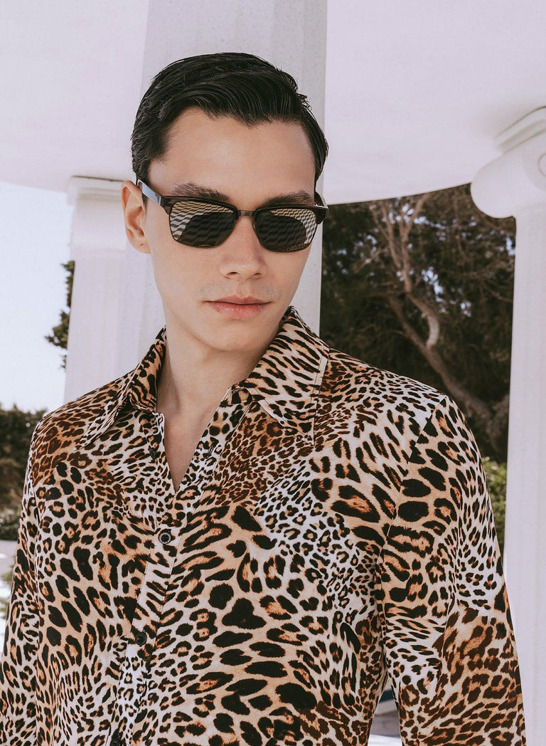 Leopard Print Viscose Shirt