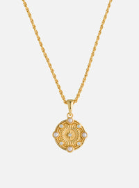 Gold Pearl & Crystal Pendant