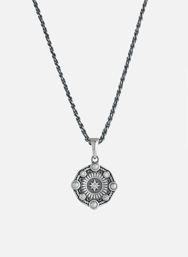 Silver Pearl & Crystal Pendant