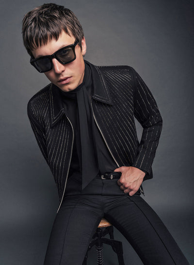 Black Embellished Sequin Jacket