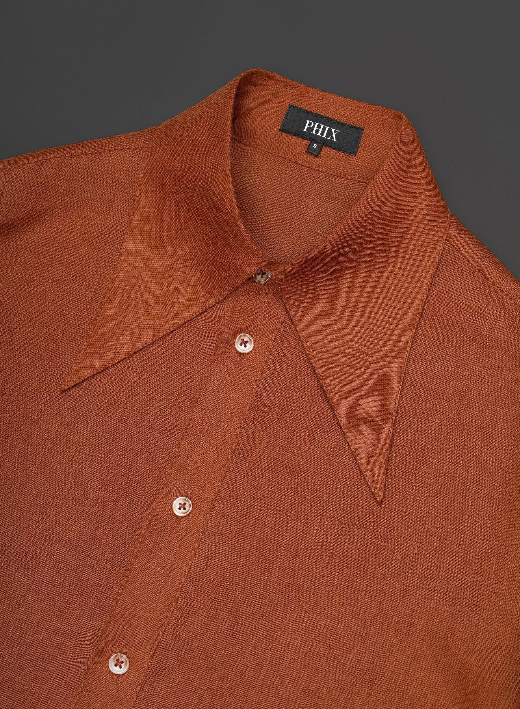 rust colored dress shirt Buy Auxfo