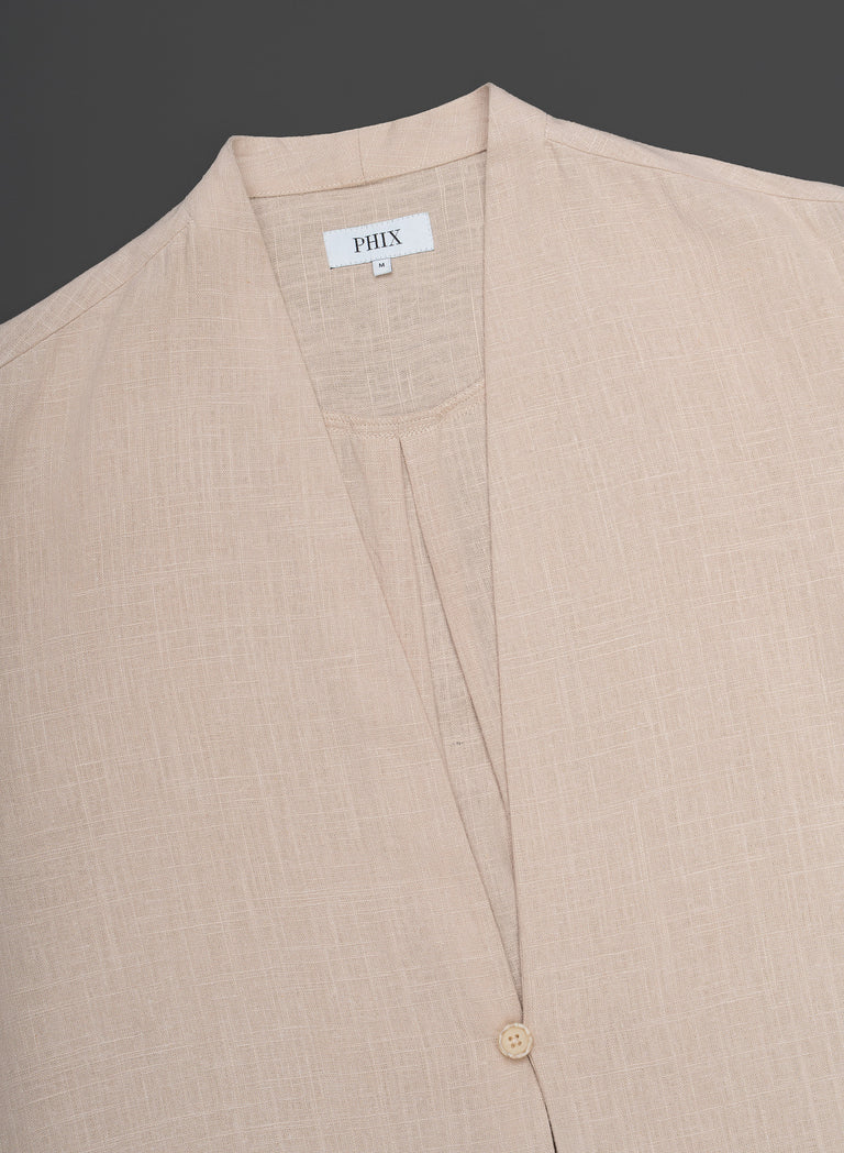 Ivory Linen Kimono Shirt
