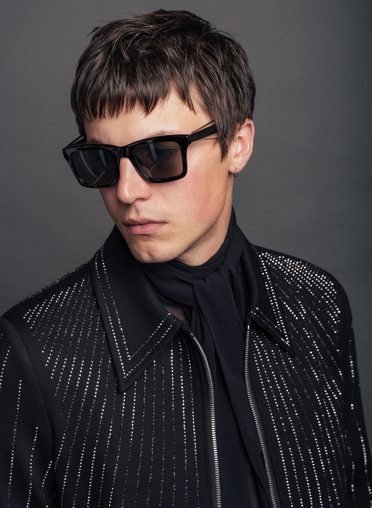 Black Embellished Sequin Jacket