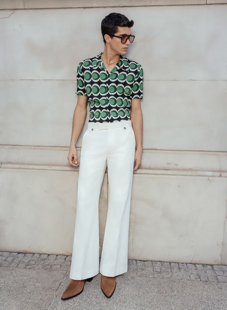 PIPPING FLARE TROUSERS / BLK