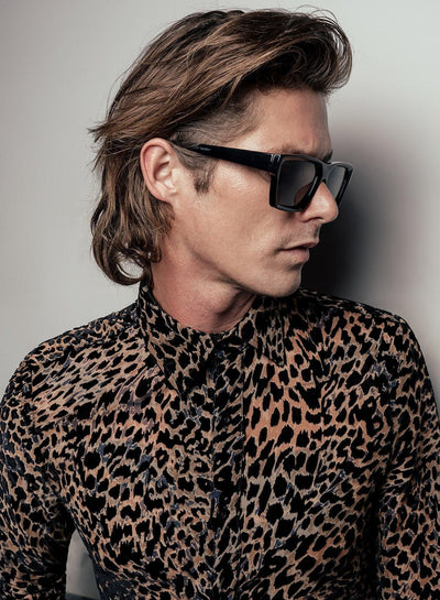 Phix X Rolling Stones Semi Sheer Leopard Effect Velvet Shirt