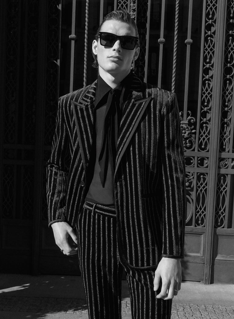 Black Velvet Silver Stripe Blazer