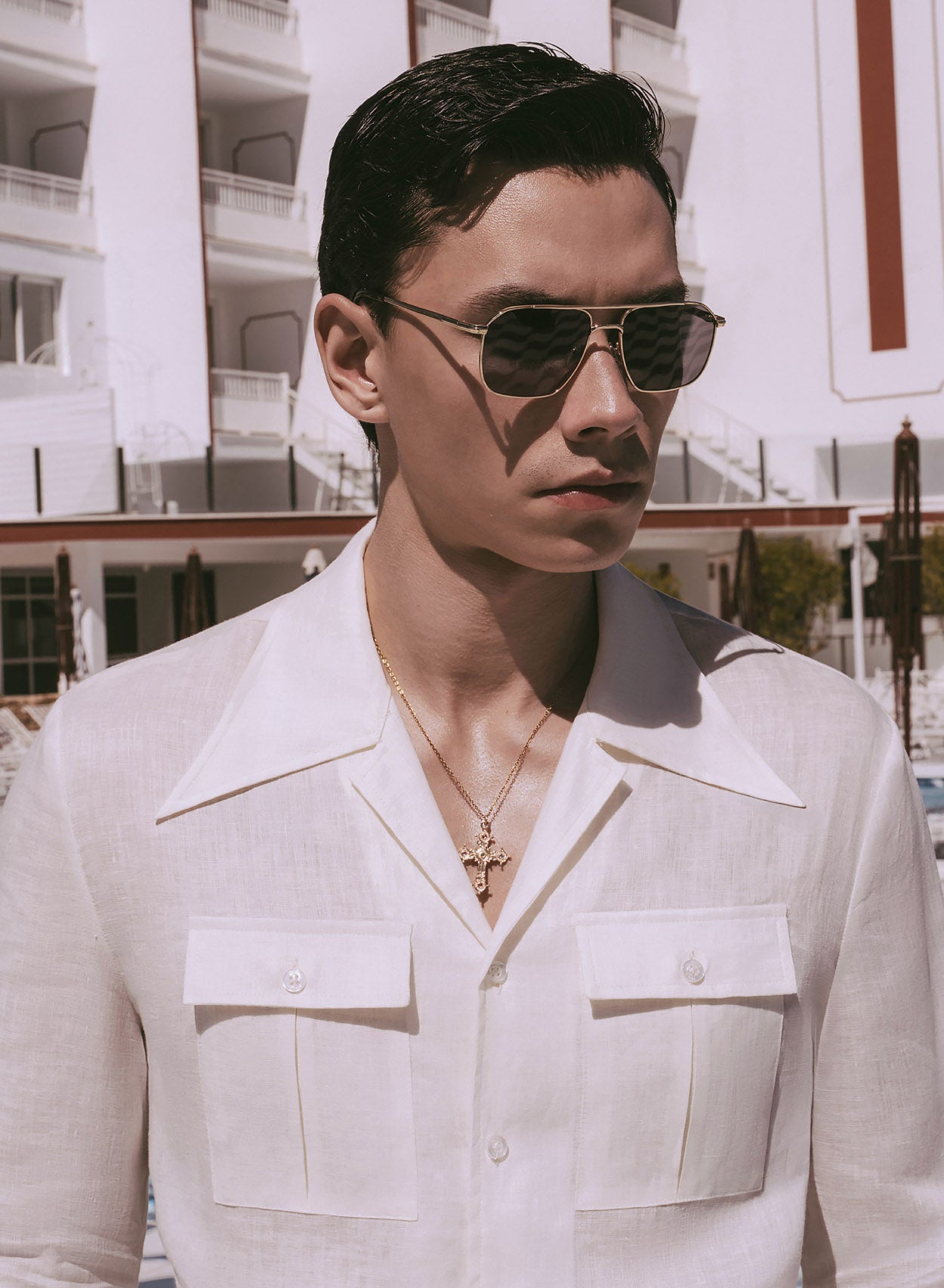 Phix Men's Off-White Linen Long Sleeve Cuban Collar Shirt - Off White in Size XXX-Large Phix Men's Off-White Linen Long Sleeve Cuban Collar Shirt - Off White in Size XXX-Large