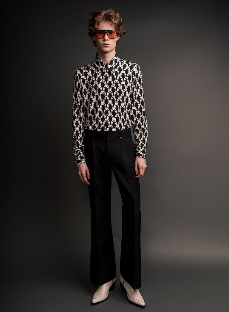 Black Art Deco Arch Geometric Viscose Shirt