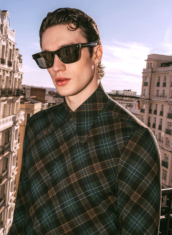 Emerald & Black Tartan Viscose Shirt