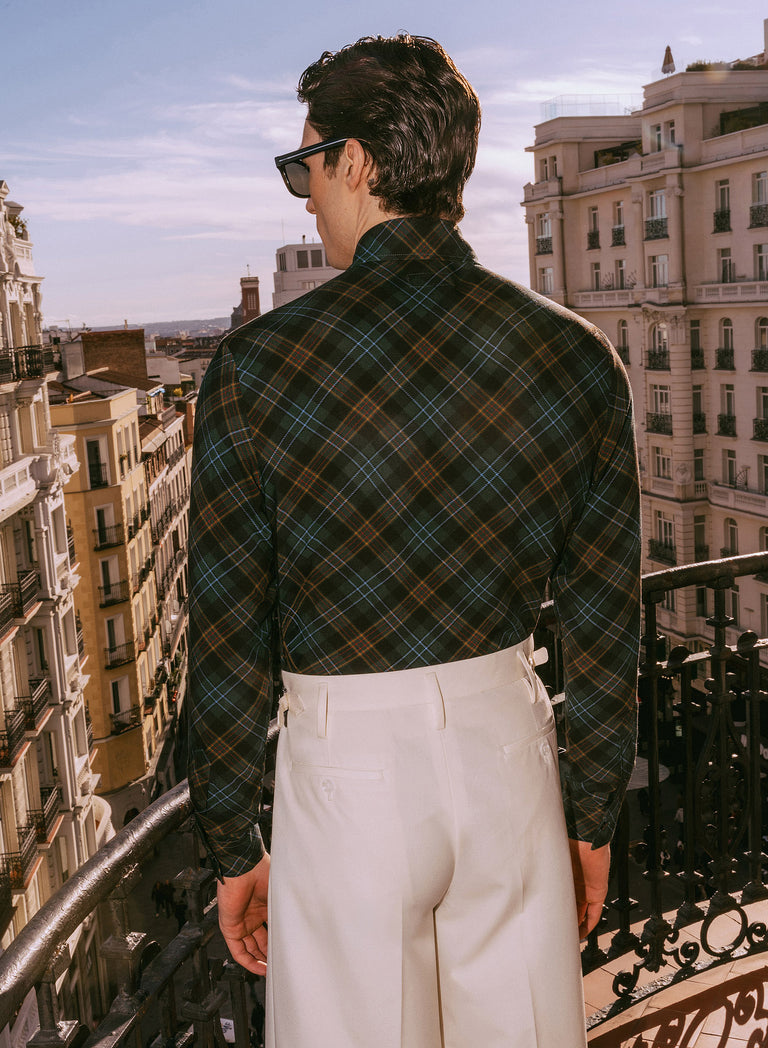 Emerald & Black Tartan Viscose Shirt