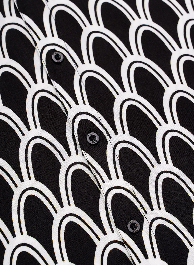 Black Art Deco Arch Geometric Viscose Shirt