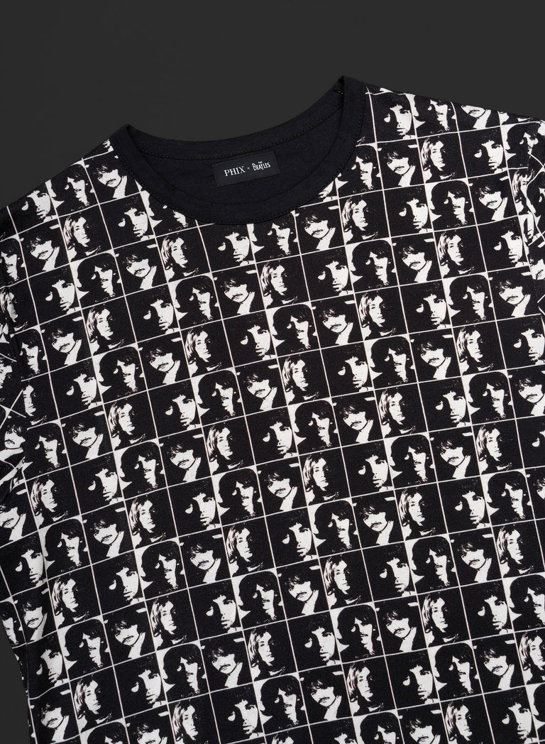 Phix X The Beatles Monochrome Portrait T-Shirt