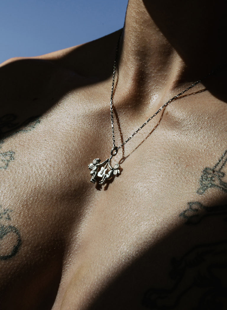 Silver Celestial Strings Pendant Necklace