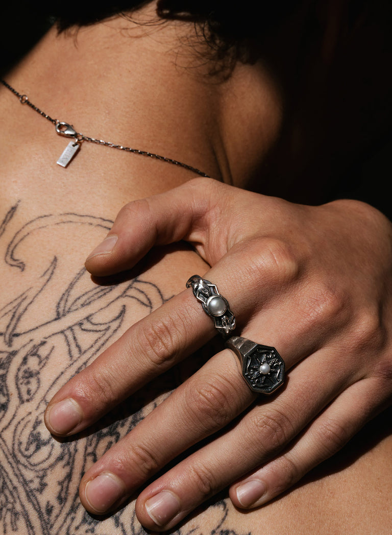 Silver Serpent Muse Ring